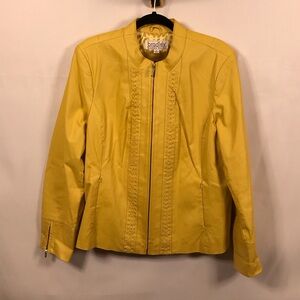 Bradley Bayou Like Pluribus Carol Yellow Genuine Leather Jacket for Women Size X